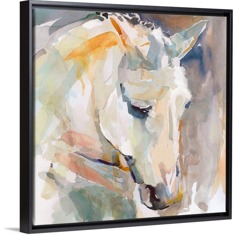 «Beautiful Contemplation», reproduction d'art sur toile, Cadre flottant noir, H 31,7 po x l 31,7 po x P 1,75 po