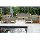 Venice Teak 8 Piece Deep Seating Group With Coffee Table