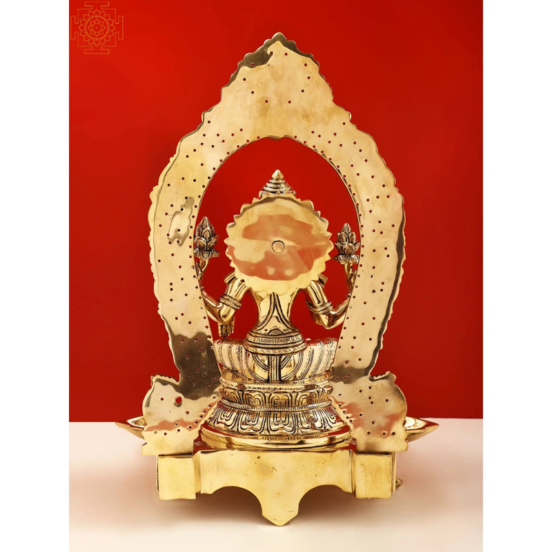 Lakshmi déesse en laiton 18 po avec diya