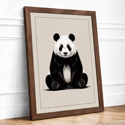 Seated Giant Panda Minimalist - Print
