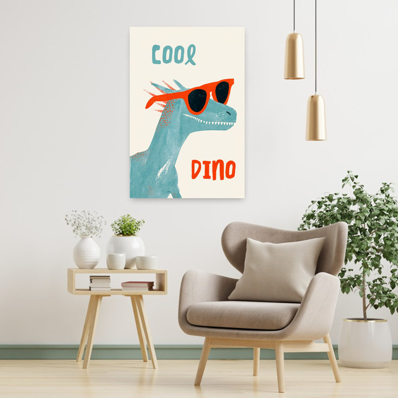 Art mural contemporain Cool Cool Dino, 36" H x 24" W