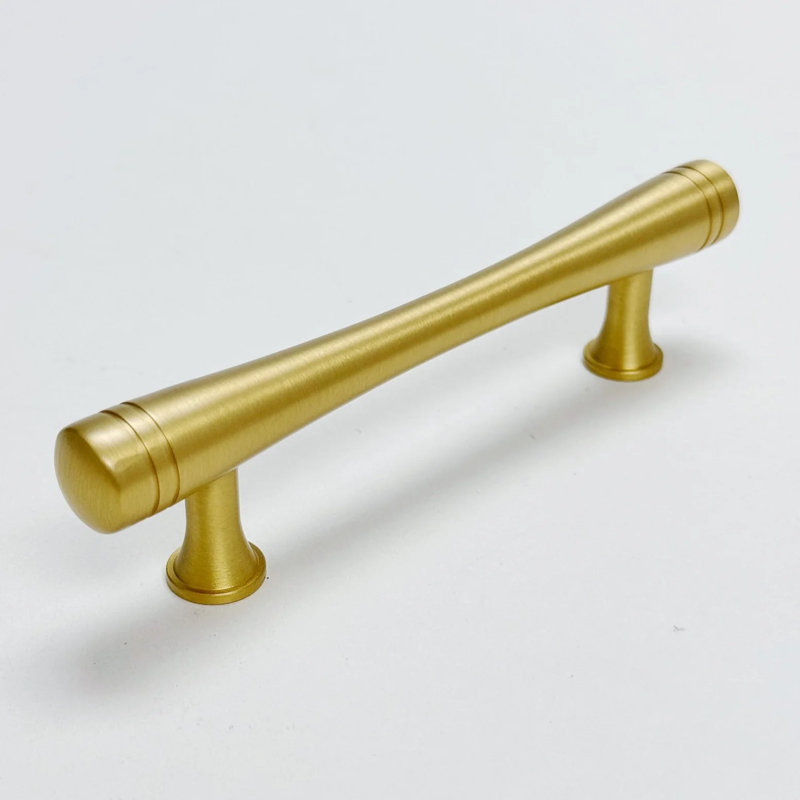 Satin Brass Julien 6-5/16" Centers Solid Brass Drawer Pull, 3.75"