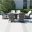 Ensemble de table de salle à manger avec foyer en aluminium 70,87 po de long pour 5 personnes avec coussins Aerolyn