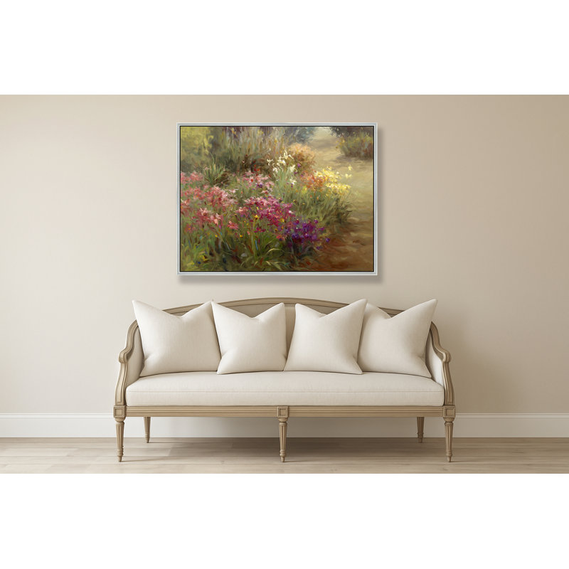 «Sonate de jardin en fleurs», H 32 po x l 42 po, Argent argent