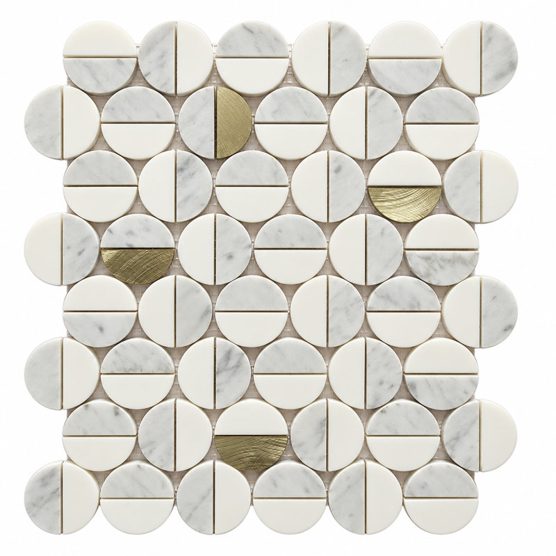 12" X 12" Gray Stone Grid Mosaic Floor And Wall Tile