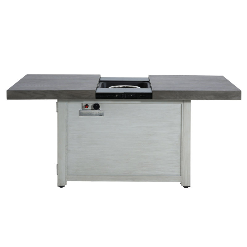 Table de foyer extensible rectangulaire en alliage d'aluminium, 50 000 BTU