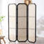 Paravent 3 panneaux en bois massif noir-652195180