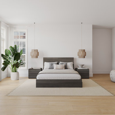 Ensemble de chambre à coucher avec rangement réversible 3 pièces Milo