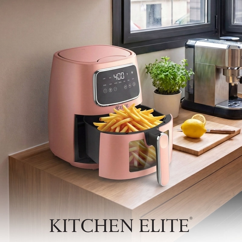 Friteuse à air numérique 5,5 pte Kitchen Elite, cuisinière de comptoir avec écran DEL, pêche