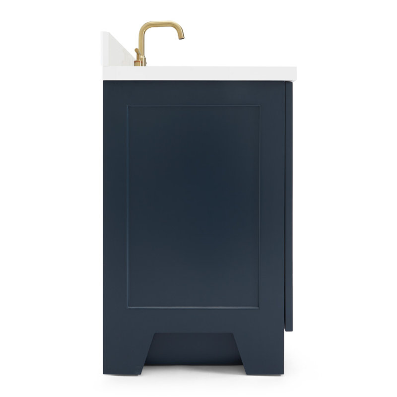 43 IN.  Single Bathroom Vanity, Midnight Blue, Rectangular, Right 