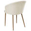43cm H Boucle Upholstered Metal Upholstered Back Armchair in White, Brown