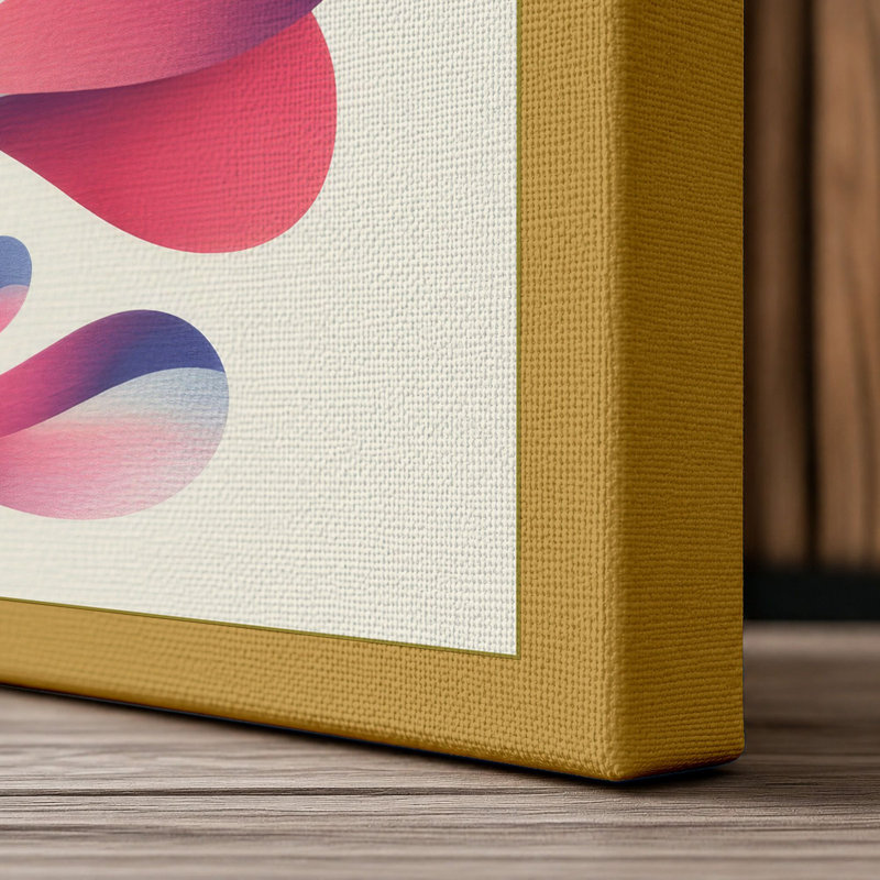 Flowing Ribbons Modern - Wrapped Canvas, 18x12 - 45.7 x 30.5 cm, Ochre Border