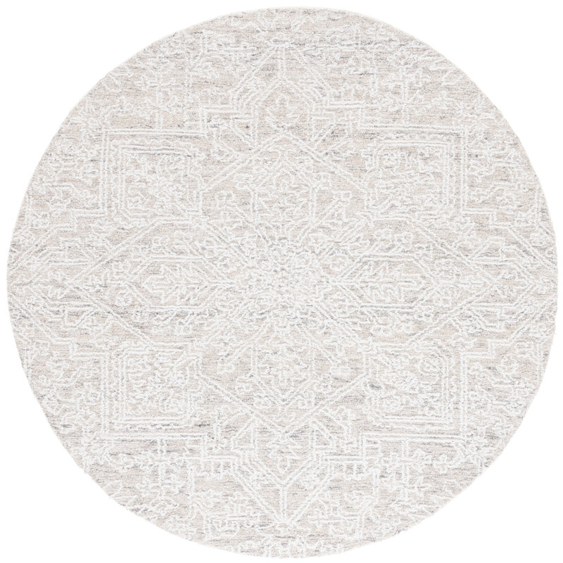 Mabil Hand Tufted Performance Oriental Rug, Round 6'