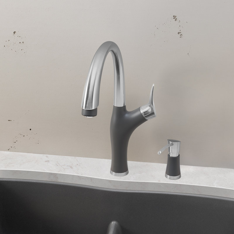 Artona Pull-Down Dual-Spray Kitchen Faucet, Cinder, 2.2 GPM