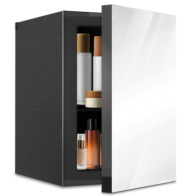 BacklD 24 Cans/0.9 Cu.ft Beverage Refrigerator Cooler, Mini Fridge with Mirrored Front Door for Skincare & Cosmetics, Countertop Small Fridge with Temperature Control for Soda, Beer
