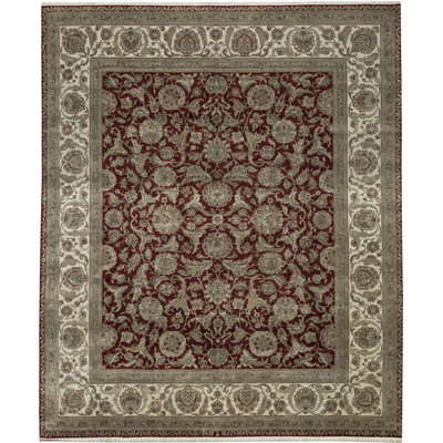 Hand-Knotted High-Quality Light Blue and Ivory Area Rug