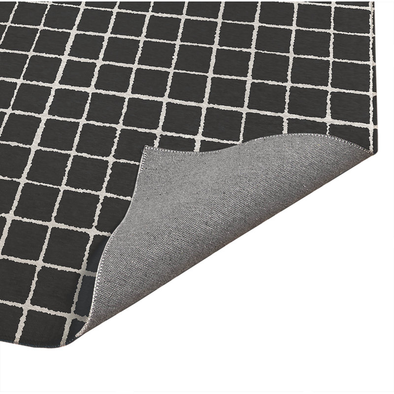 Tapis de cuisine antidérapant Rebar, Rectangulaire 3 pi x 5 pi, Ivoire/gris anthracite