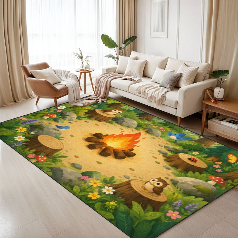 Tapis lavable 8 x 10 po Campfire Fun, 6 x 9 pi, Couleur 4