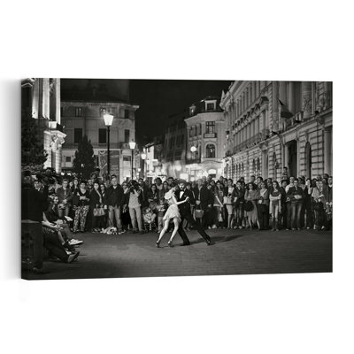 Tango de rue passionné, architecture romantique, élégante et spectaculaire, affiche murale de ville