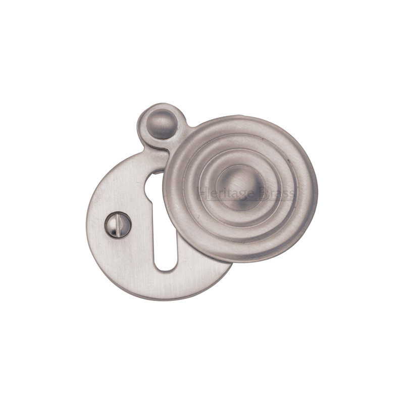Heritage Brass Heritage Reeded Covered Keyhole, Satin Nickel