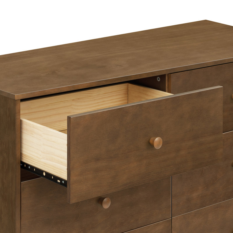 Hudson Modern 6-Drawer Assembled Double Dresser, Brown
