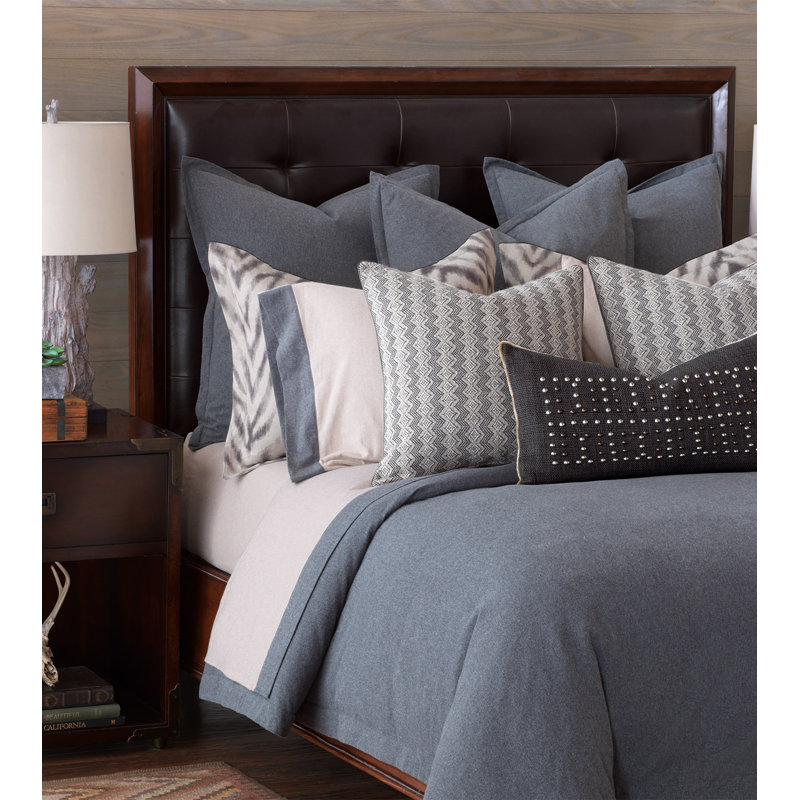 Lumbar Pillow Cover & Insert, Gilmer Charcoal, Faux Down