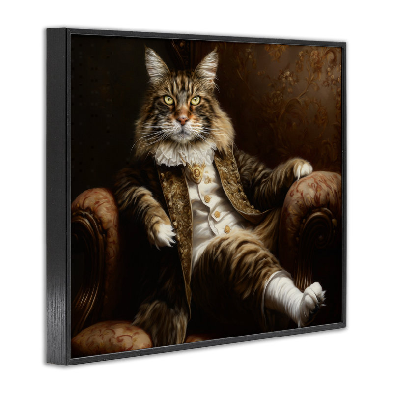 Estampe numérique Baron Whiskerton, par Kelley Parker, H 11 po x l 14 po, Giclée encadrée noir minuit