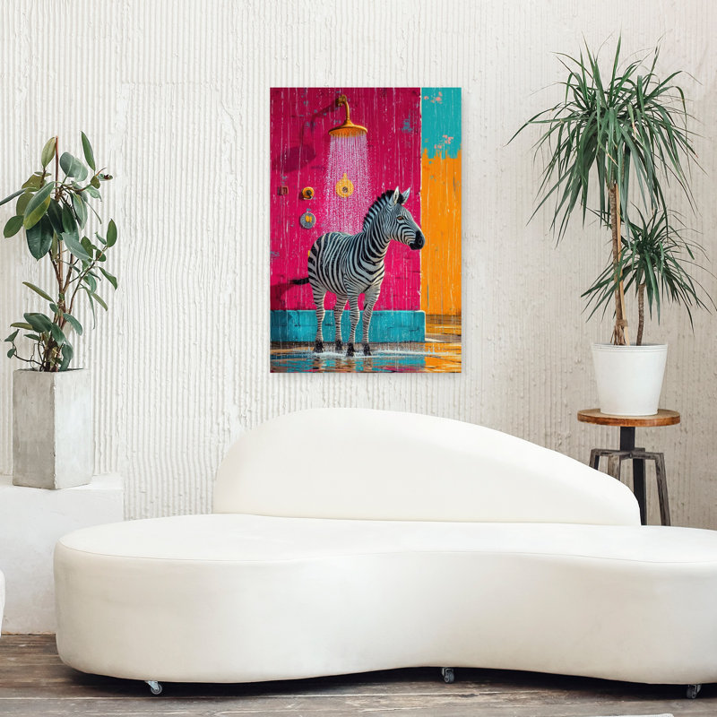 Art mural zébré moderne, H 36 po x l 24 po