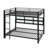 Metal Queen Over Queen Bunk Bed With Storage Cabinets And LED