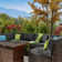 6-Person Slanted-Back Sectional Sofa With Fire Pit Table, Coffee Table