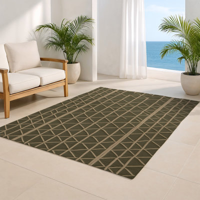 Tapis brun intérieur et extérieur Trellis