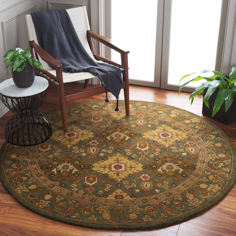 Tapis oriental en laine touffeté à la main Dunbar, Rond 6 pi