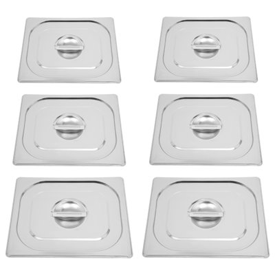 6pcs Stainless Steel Hotel Pan Lid with Handle