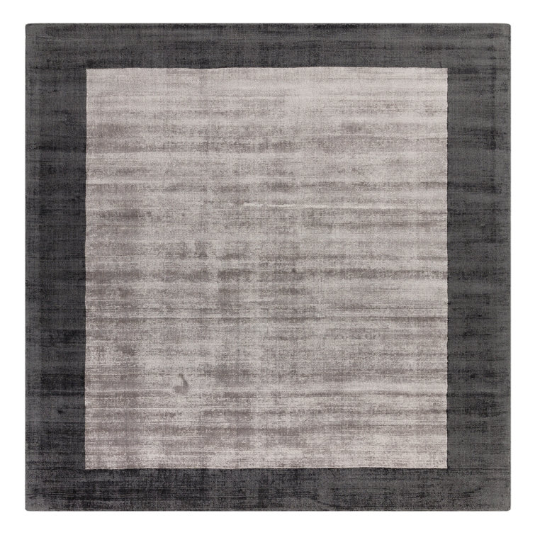 Desrosiers Shinny Bordered Charcoal/Silver Area Rug
