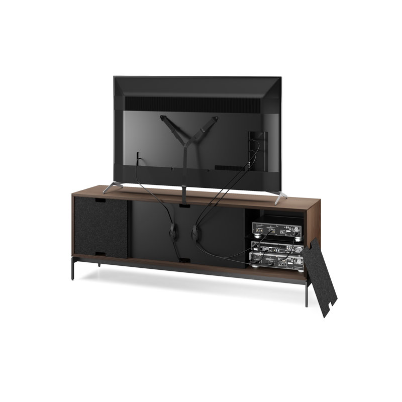 Elements - Cabinet with Console Base - Weave Door, Toasted Oak