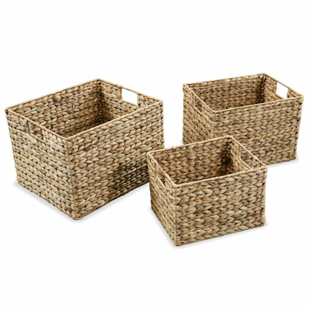 Bay Isle Home™ Storage Basket Set 3 Pieces Water Hyacinth | Wayfair