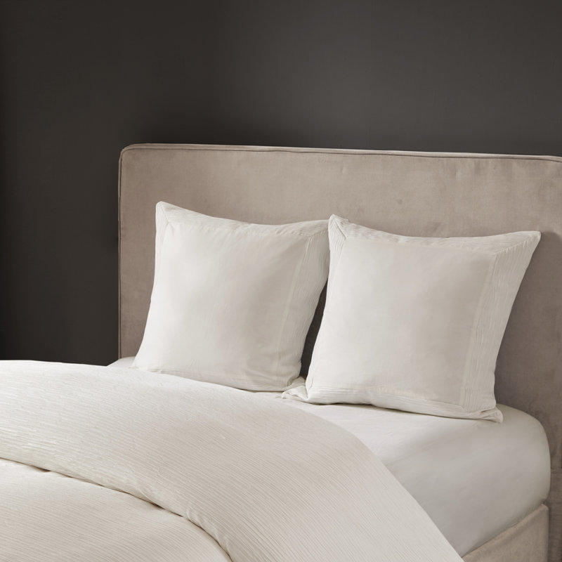 Hanae Cotton Blend Euro Sham, White