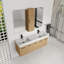 Meuble-lavabo spacieux (doit inclure à la fois le meuble-lavabo et le lavabo), salle de bain moderne en contreplaqué de 60 po