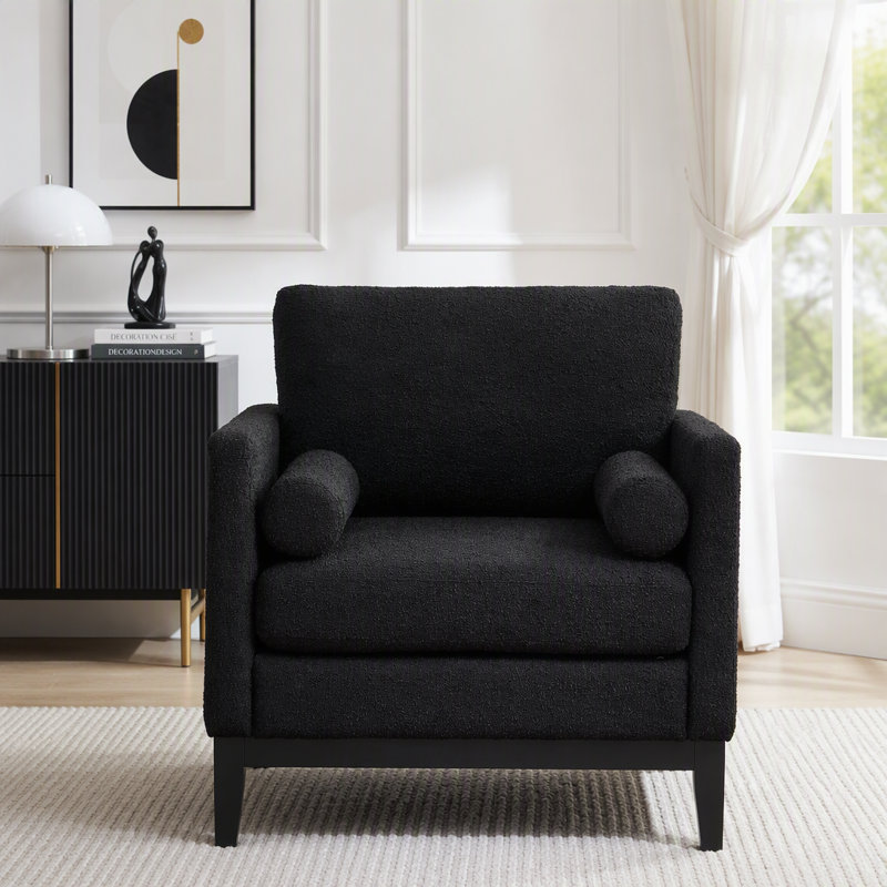 Fauteuil d'appoint 35,4 po, Pied noir-noir