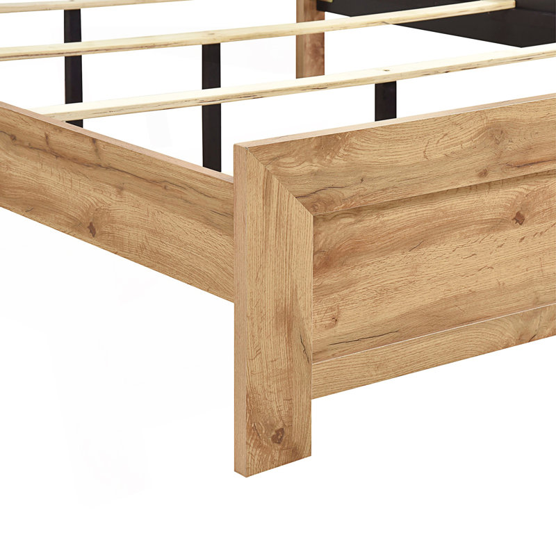 Lit contemporain à charme rustique 1pc, Grand lit