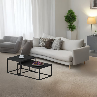 2 Pieces Metal Frame Nesting Table