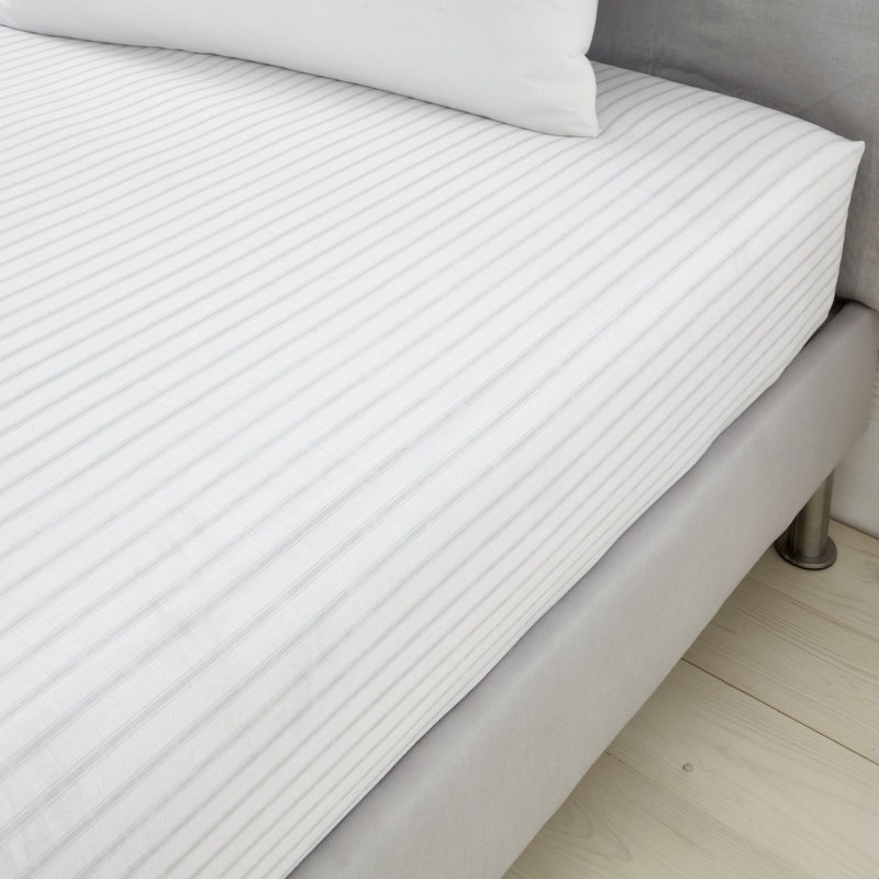 Ticking 132 Thread Count Fitted Sheet, Kingsize (5')