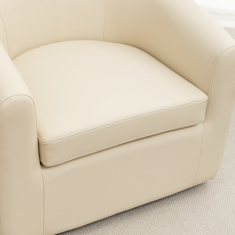Fauteuil demi-tonneau pivotant rembourré Morre, Beige