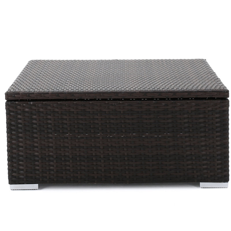 Table de patio artificielle avec intérieur spacieux - surface de rangement de L 33,15 po