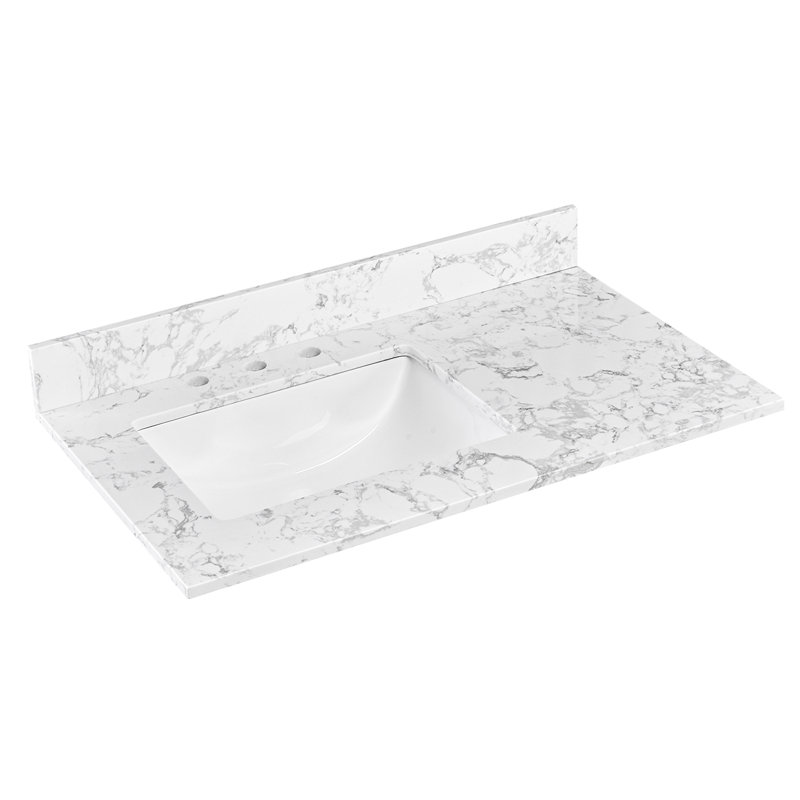 36"engineered Stone Single Bathroom Vanity Top With Sink