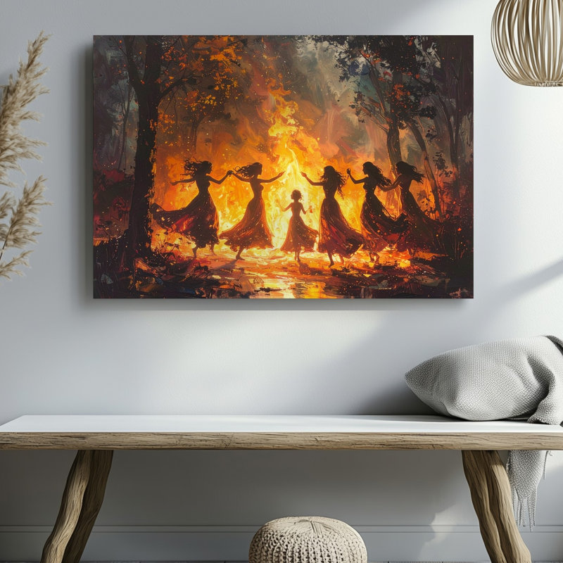 Art mural sur toile, rituel mystique, H 9 po x l 12 po
