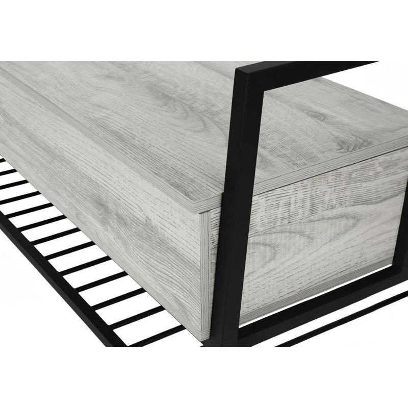 Banc, vestibule, couloir, rangement, 42 po rectangulaire, stratifié, métal, contemporain, moderne, Gray