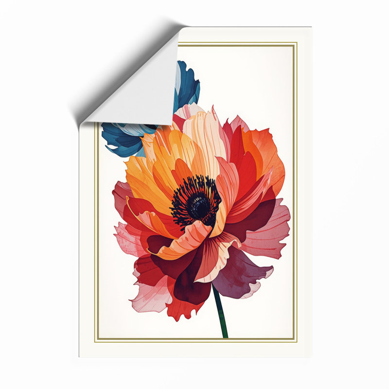 Rainbow Bloom Botanical - Framed Print, Unframed, A4 - 29.7 x 21.0 cm