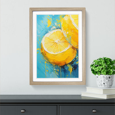 Lemon Fruit Gestural No.2 - Framed Print