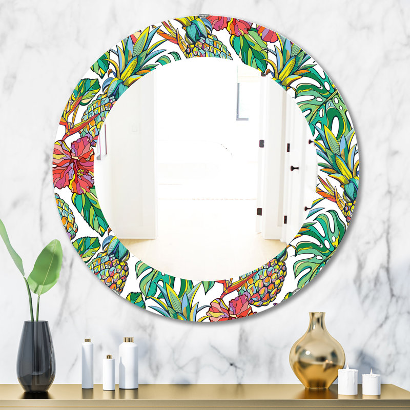 Miroir d'appoint éclectique, H 23,6 po x l 23,6 po x P 0,24 po